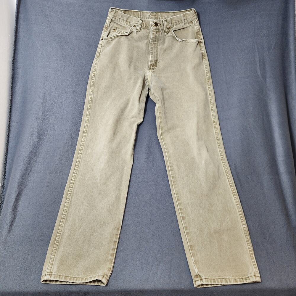 Vintage 90s Wrangler Mens Jeans 30x32 Faded Green Tint Straight Tagged 32x34 USA
